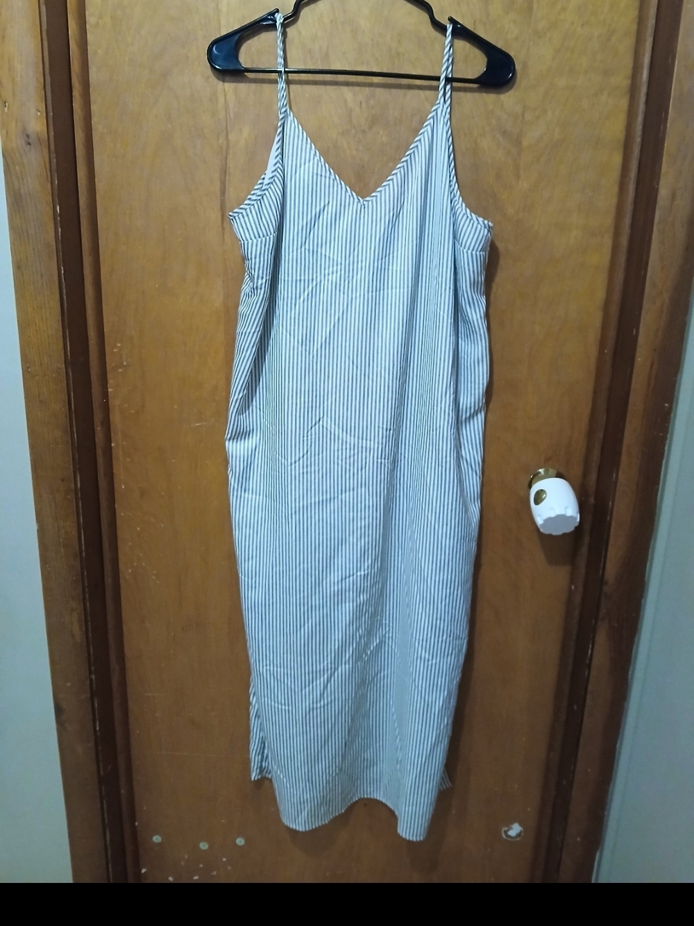 a new day White and Navy Striped Maxi Dress